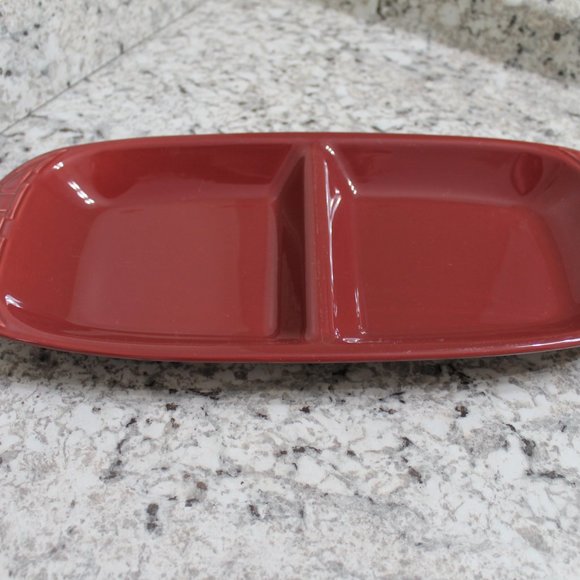 Longaberger Paprika Divided Dish Serving Tray NEW - Picture 6 of 6